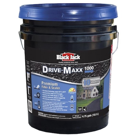 Black Jack Drive-Maxx 1000 Matte Black Water-Based Rubberized Asphalt Driveway Sealer 4.75 gal 6455-9-30